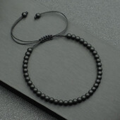 Új Makramé karkötő Férfi Női Állítható 4mm Karkötő Gyöngyök Természetes Lava Tiger Eyes Braslet Boyfriend Fesztivál kiegészítők