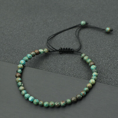 Új Makramé karkötő Férfi Női Állítható 4mm Karkötő Gyöngyök Természetes Lava Tiger Eyes Braslet Boyfriend Fesztivál kiegészítők