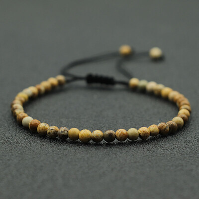 Új Makramé karkötő Férfi Női Állítható 4mm Karkötő Gyöngyök Természetes Lava Tiger Eyes Braslet Boyfriend Fesztivál kiegészítők