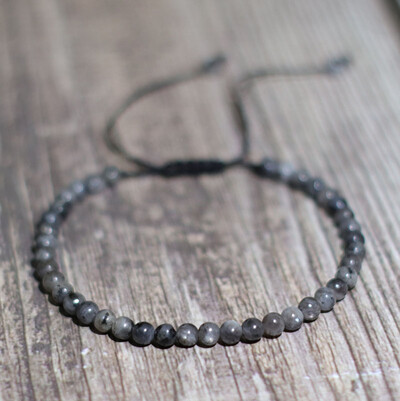 Új Makramé karkötő Férfi Női Állítható 4mm Karkötő Gyöngyök Természetes Lava Tiger Eyes Braslet Boyfriend Fesztivál kiegészítők