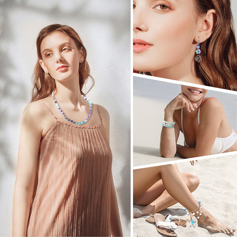 Stikla krelles rotaslietu izgatavošanas komplektam Kristāla krelles Rokassprādzes Sveķu krelles Sēklu krelles Pērļošanas piederumi Rokassprādze Auskaru Kaklarota