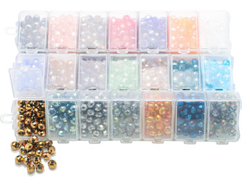 1050Pcs/Κουτί 21Colors 6mm AB Rondelle Faceted Crystal Glass Στρογγυλό Σχήμα Χάντρες DIY Making Earing Κολιέ Αξεσουάρ κοσμημάτων