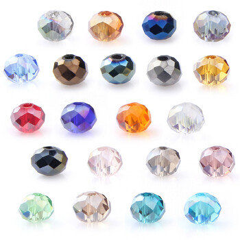 1050Pcs/Κουτί 21Colors 6mm AB Rondelle Faceted Crystal Glass Στρογγυλό Σχήμα Χάντρες DIY Making Earing Κολιέ Αξεσουάρ κοσμημάτων