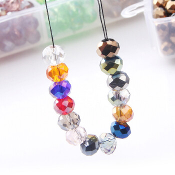 1050Pcs/Κουτί 21Colors 6mm AB Rondelle Faceted Crystal Glass Στρογγυλό Σχήμα Χάντρες DIY Making Earing Κολιέ Αξεσουάρ κοσμημάτων