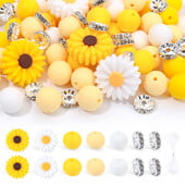 Žiarivé silikónové mini korálky so slnečnicovým efektom na výrobu náramkov a náhrdelníkov, korálkové dekorácie na perá, bytové dekorácie, DIY doplnky