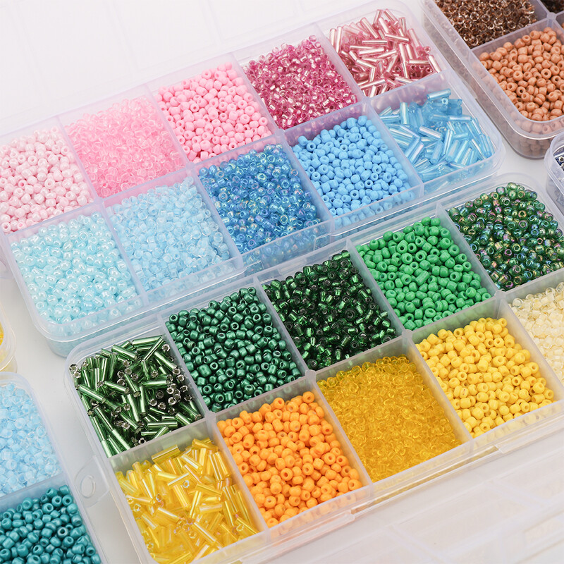 130g/készlet Üveg Kerek Maggyöngyök Tubus Laza gyöngyök Barkácsolás Karkötő Nyaklánc Cseh kristály Ékszerkészítés Kézzel Készített Kiegészítők