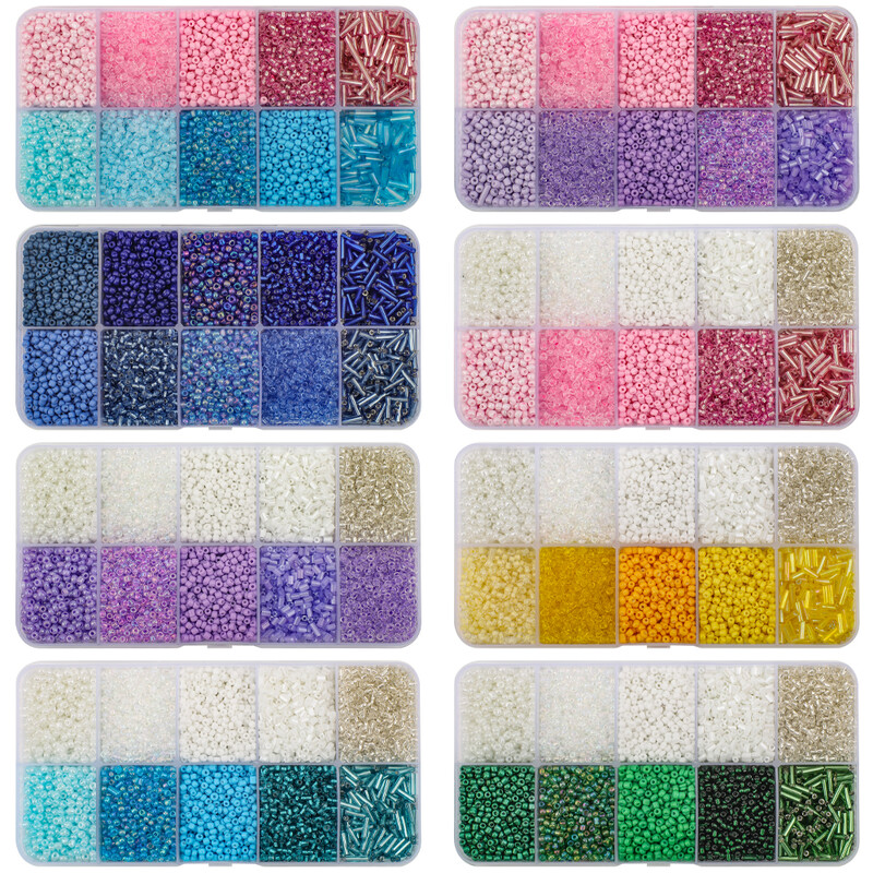 130g/készlet Üveg Kerek Maggyöngyök Tubus Laza gyöngyök Barkácsolás Karkötő Nyaklánc Cseh kristály Ékszerkészítés Kézzel Készített Kiegészítők