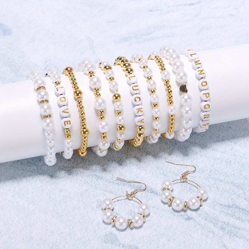 Mărgele de aur pentru kit de fabricare brățări DIY perle pandantiv acrilic margele CCB margele de cristal pentru kit de realizare de brățări pentru fete cadouri