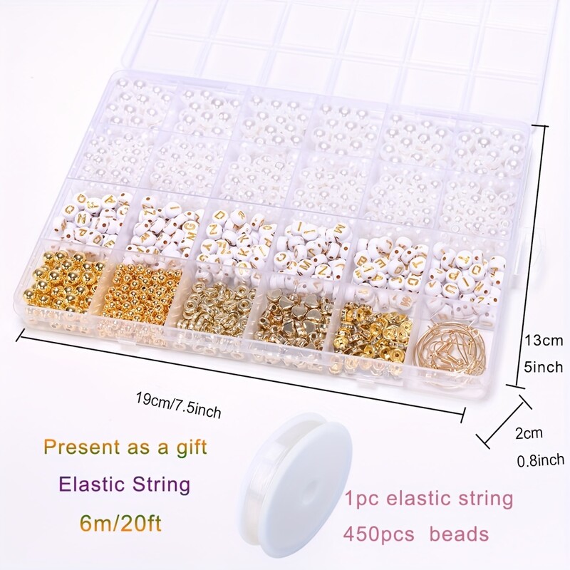 Mărgele de aur pentru kit de fabricare brățări DIY perle pandantiv acrilic margele CCB margele de cristal pentru kit de realizare de brățări pentru fete cadouri