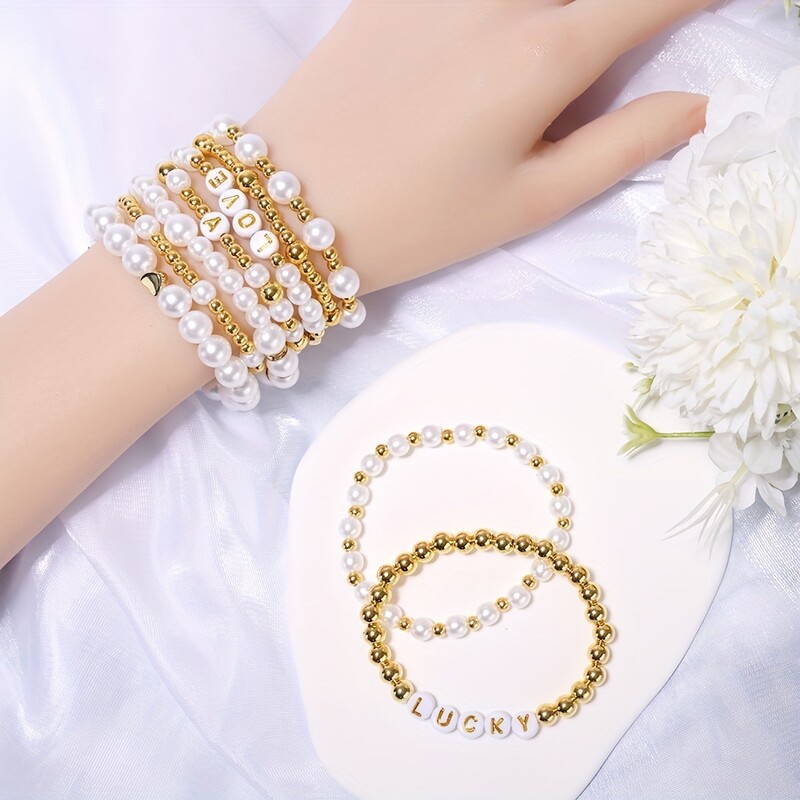 Mărgele de aur pentru kit de fabricare brățări DIY perle pandantiv acrilic margele CCB margele de cristal pentru kit de realizare de brățări pentru fete cadouri