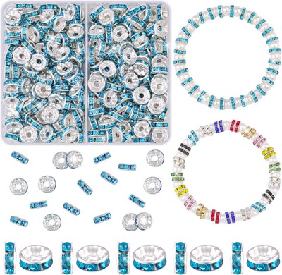 200 kom/kutija 8 mm šareni metalni dijamant Rondelle labavi razmakni set perli za izradu nakita Diy narukvica Ogrlica Dodaci