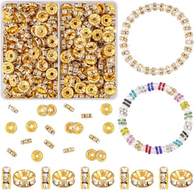 200 kom/kutija 8 mm šareni metalni dijamant Rondelle labavi razmakni set perli za izradu nakita Diy narukvica Ogrlica Dodaci