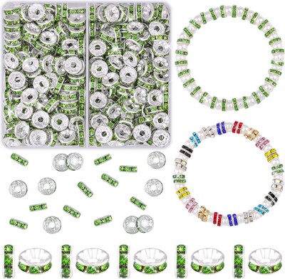 200 kom/kutija 8 mm šareni metalni dijamant Rondelle labavi razmakni set perli za izradu nakita Diy narukvica Ogrlica Dodaci