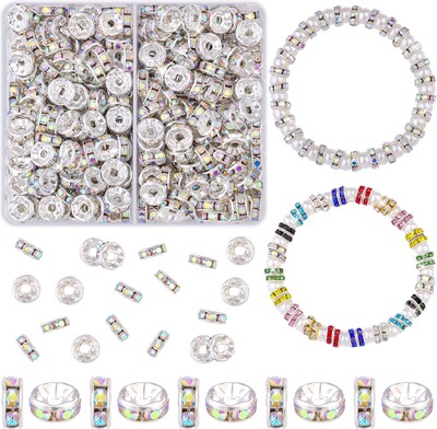 200 kom/kutija 8 mm šareni metalni dijamant Rondelle labavi razmakni set perli za izradu nakita Diy narukvica Ogrlica Dodaci