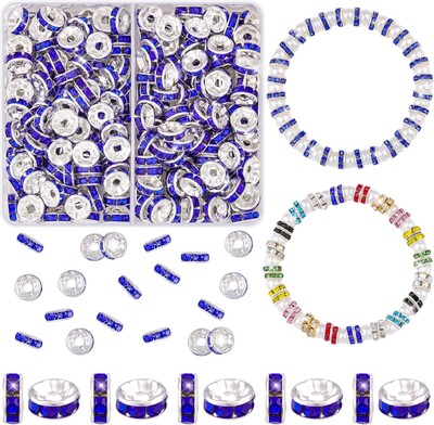 200 kom/kutija 8 mm šareni metalni dijamant Rondelle labavi razmakni set perli za izradu nakita Diy narukvica Ogrlica Dodaci