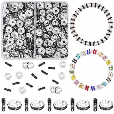 200 kom/kutija 8 mm šareni metalni dijamant Rondelle labavi razmakni set perli za izradu nakita Diy narukvica Ogrlica Dodaci