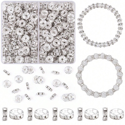 200 kom/kutija 8 mm šareni metalni dijamant Rondelle labavi razmakni set perli za izradu nakita Diy narukvica Ogrlica Dodaci