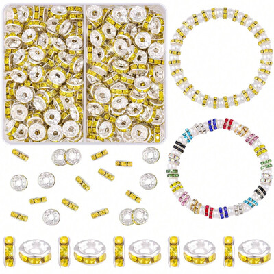 200 kom/kutija 8 mm šareni metalni dijamant Rondelle labavi razmakni set perli za izradu nakita Diy narukvica Ogrlica Dodaci