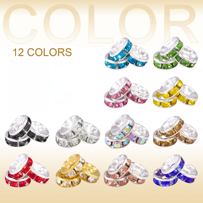 200 kom/kutija 8 mm šareni metalni dijamant Rondelle labavi razmakni set perli za izradu nakita Diy narukvica Ogrlica Dodaci