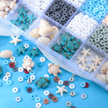 2680pcs Ocean Vacation Style Polymer Clay Beads Beads Making Kit beads For Unique Bracelet Necklce Making DIY Accessorie