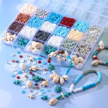 2680pcs Ocean Vacation Style Polymer Clay Beads Beads Making Kit beads For Unique Bracelet Necklce Making DIY Accessorie