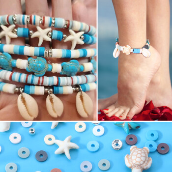 2680pcs Ocean Vacation Style Polymer Clay Beads Beads Making Kit beads For Unique Bracelet Necklce Making DIY Accessorie