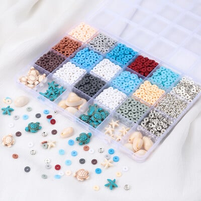 2680 de bucăți, în stil vacanță oceanică, margele din argilă polimerică, kit de fabricare a brățărilor, mărgele pentru brățari unice, accesorii de bricolaj.