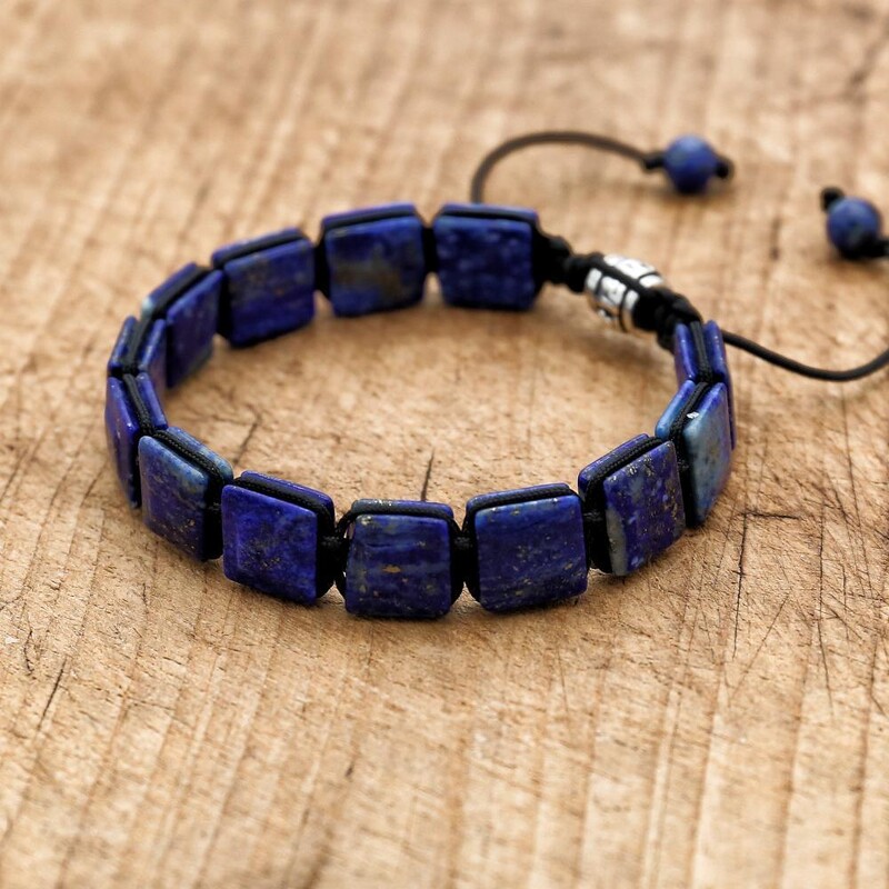 10 mm Lapis Lazuli természetes kő fonott karkötő Bohemia punk férfi női barátság varázs karkötő karkötő kézzel készített ékszer