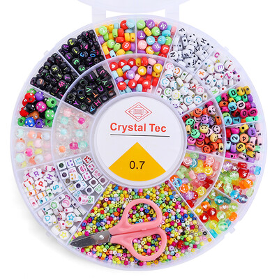 8 Stílusú agyaggyöngyökből készült karkötőkészítő készlet magvak betűkkel ábécé barkácsolás kézműves gyöngyök készlet varázslatokkal ékszerkészítéshez kézműves ajándékok