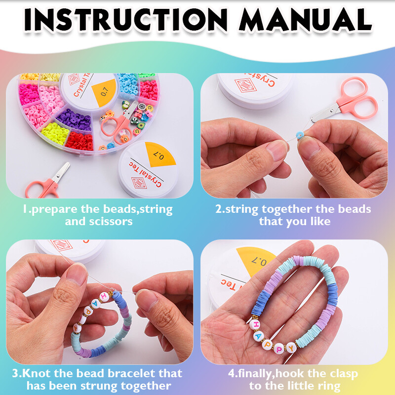 8 Stílusú agyaggyöngyökből készült karkötőkészítő készlet magvak betűkkel ábécé barkácsolás kézműves gyöngyök készlet varázslatokkal ékszerkészítéshez kézműves ajándékok