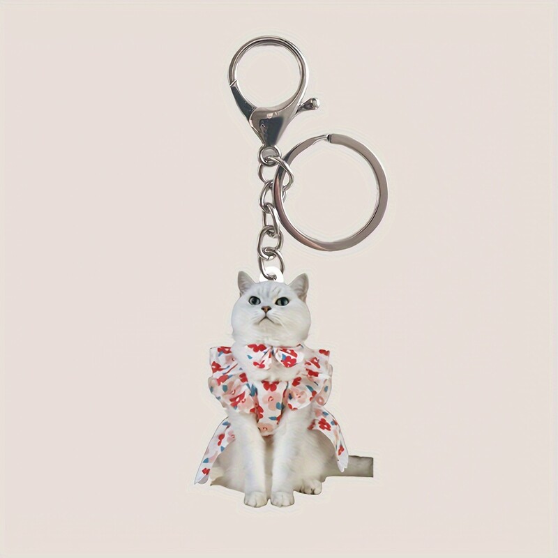 Nova mačka, privjesak za ključeve, akril, Dan učitelja, torba za par, privjesak, crtani film o poznatim osobama, slatka prekogranična domaća mačka