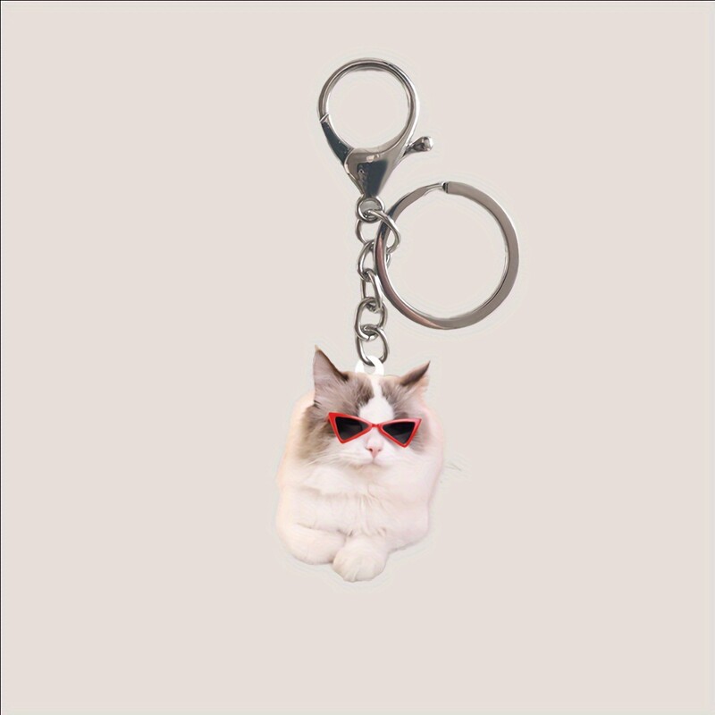 Nova mačka, privjesak za ključeve, akril, Dan učitelja, torba za par, privjesak, crtani film o poznatim osobama, slatka prekogranična domaća mačka