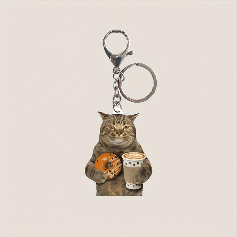 Nova mačka, privjesak za ključeve, akril, Dan učitelja, torba za par, privjesak, crtani film o poznatim osobama, slatka prekogranična domaća mačka