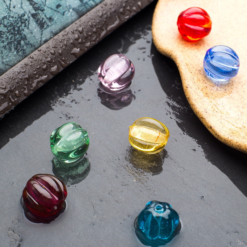 10 vnt. apvalios moliūgo formos 8 mm 10 mm 12 mm rankų darbo lempos stiklas laisvi amatų karoliukai papuošalams gaminti „pasidaryk pats“ amatų radiniai