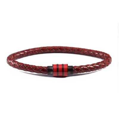 Brățară din piele naturală împletită, neagră, vintage, bărbați, femei, închizătoare magnetică din oțel inoxidabil, brățări pentru bărbați, bijuterii punk