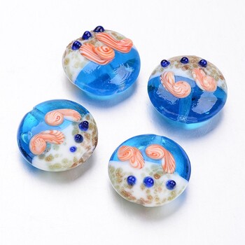 12 τμχ/κιβώτιο Ocean Style Handmade Lampwork Γυάλινες Χάντρες για Vintage Κοσμήματα Κατασκευάζοντας DIY Επίπεδη στρογγυλή χάντρα με αστερίες F80