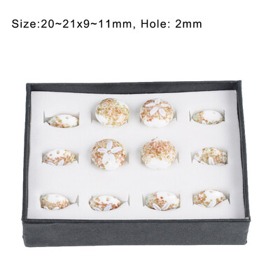 12 buc/cutie margele de sticlă lucrate manual în stil oceanic pentru fabricarea de bijuterii vintage DIY mărgele rotundă plată cu stea de mare F80