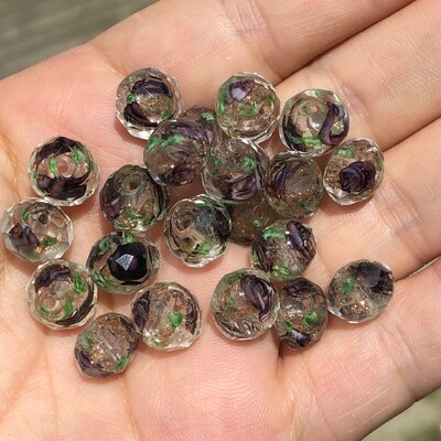 10 mm ljubičasto bijele murano prozirne fasetirane rondelle valovite kristalne staklene perle za izradu narukvica za žene Diy Accessorie