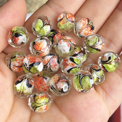 10 mm ljubičasto bijele murano prozirne fasetirane rondelle valovite kristalne staklene perle za izradu narukvica za žene Diy Accessorie