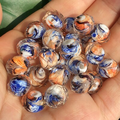 10 mm ljubičasto bijele murano prozirne fasetirane rondelle valovite kristalne staklene perle za izradu narukvica za žene Diy Accessorie