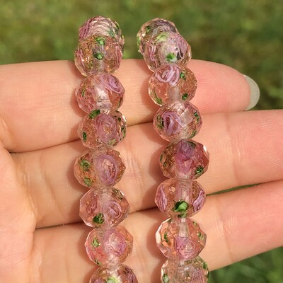 10 mm ljubičasto bijele murano prozirne fasetirane rondelle valovite kristalne staklene perle za izradu narukvica za žene Diy Accessorie