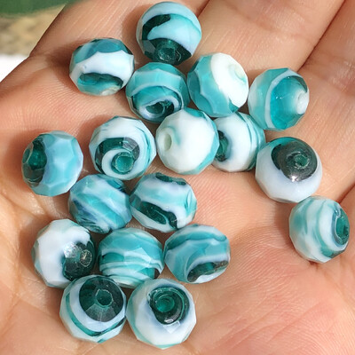 10 mm ljubičasto bijele murano prozirne fasetirane rondelle valovite kristalne staklene perle za izradu narukvica za žene Diy Accessorie