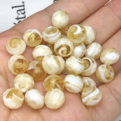 10 mm ljubičasto bijele murano prozirne fasetirane rondelle valovite kristalne staklene perle za izradu narukvica za žene Diy Accessorie