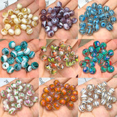 12mm 10ks Murano priehľadné fazetované rondelové viacfarebné krištáľové sklenené korálky na výrobu náramkov pre ženy, DIY doplnky.