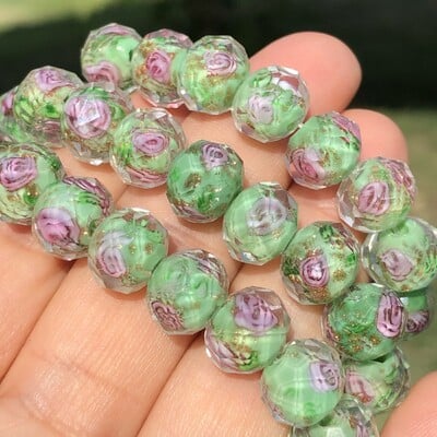 12mm 10ks Murano priehľadné fazetované rondelové viacfarebné krištáľové sklenené korálky na výrobu náramkov pre ženy, DIY doplnky.