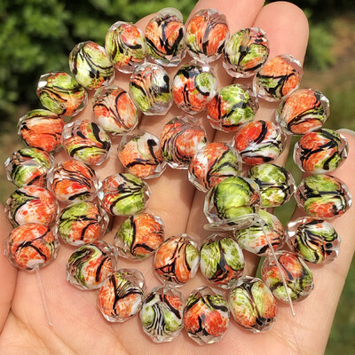 12mm 10ks Murano priehľadné fazetované rondelové viacfarebné krištáľové sklenené korálky na výrobu náramkov pre ženy, DIY doplnky.