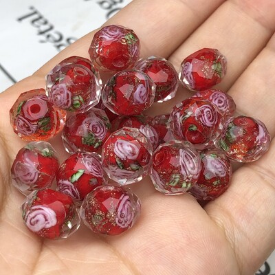 12mm 10ks Murano priehľadné fazetované rondelové viacfarebné krištáľové sklenené korálky na výrobu náramkov pre ženy, DIY doplnky.