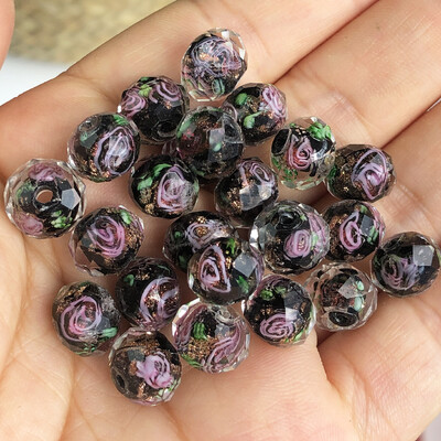 12mm 10ks Murano priehľadné fazetované rondelové viacfarebné krištáľové sklenené korálky na výrobu náramkov pre ženy, DIY doplnky.
