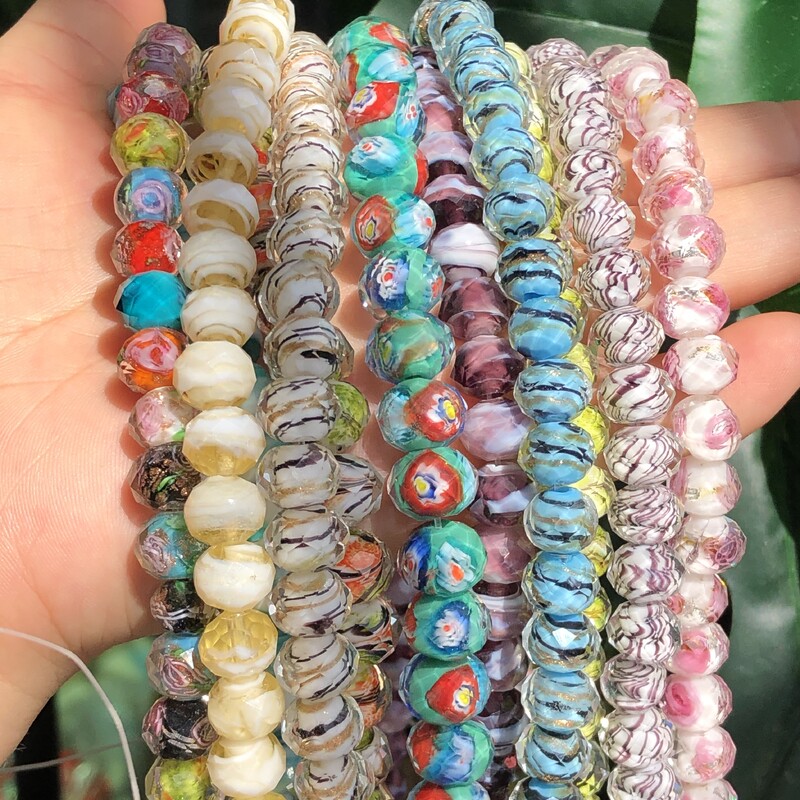 12mm 10ks Murano priehľadné fazetované rondelové viacfarebné krištáľové sklenené korálky na výrobu náramkov pre ženy, DIY doplnky.