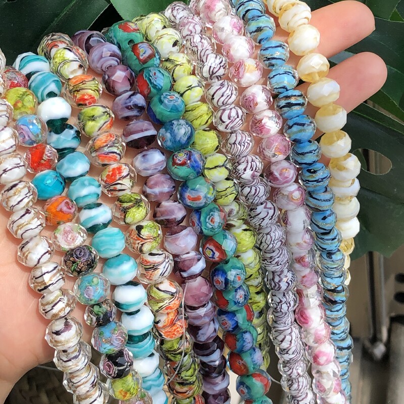 12mm 10ks Murano priehľadné fazetované rondelové viacfarebné krištáľové sklenené korálky na výrobu náramkov pre ženy, DIY doplnky.